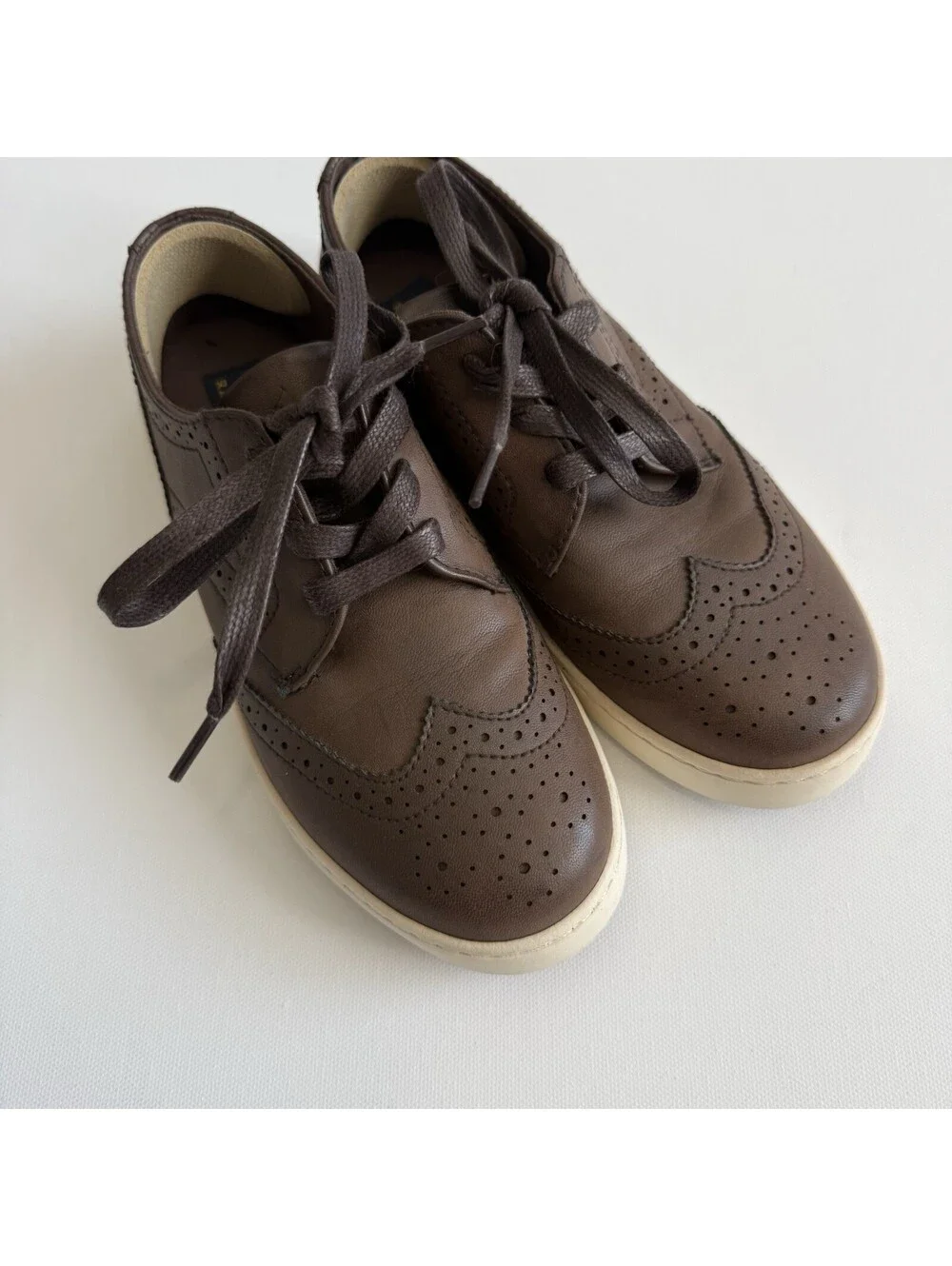 Polo Ralph Lauren Alek Boys Brown Wingtip Oxford Sneakers US 2